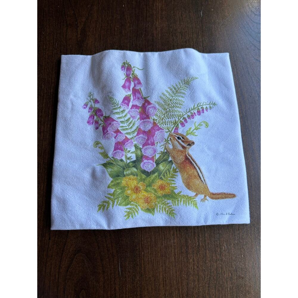 New Alice's Cottage flower sack towel squirrel floral